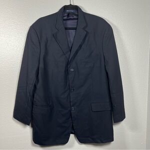 Alan Flusser Vintage Super 100's Blue Men Blazer Jacket 3 Button Classic